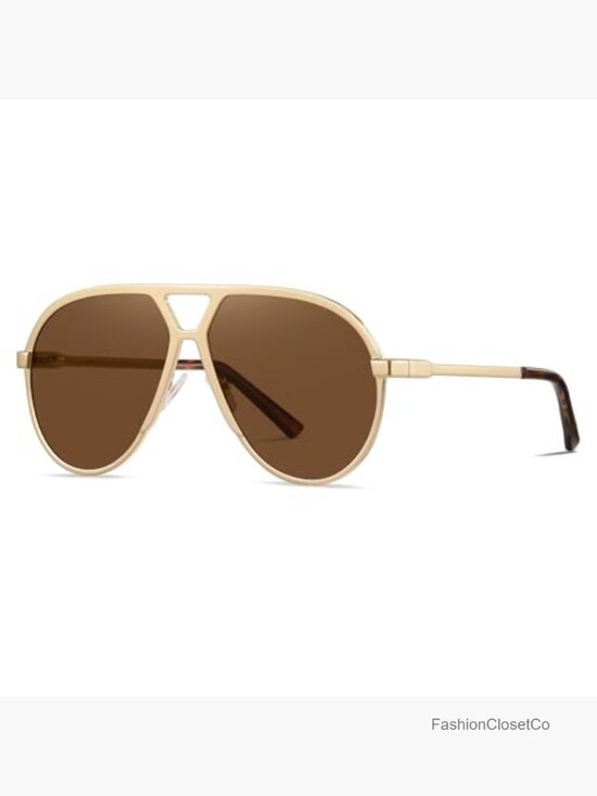 Oversized Retro Vintage Aviator Sunglasses with Polarized Metal Frame main image 7